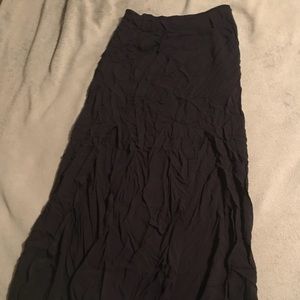 Black maxi skirt with 2 high leg slits